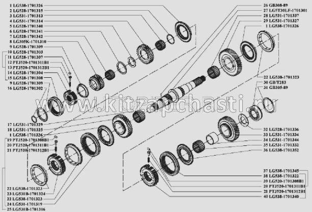 Шестерня задней передачи Baw Fenix 1044 Евро 3 LG531-1701334